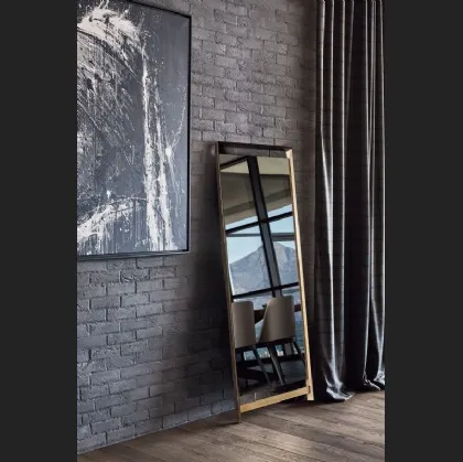 Specchio King con cornice in acciaio laccato di Bontempi