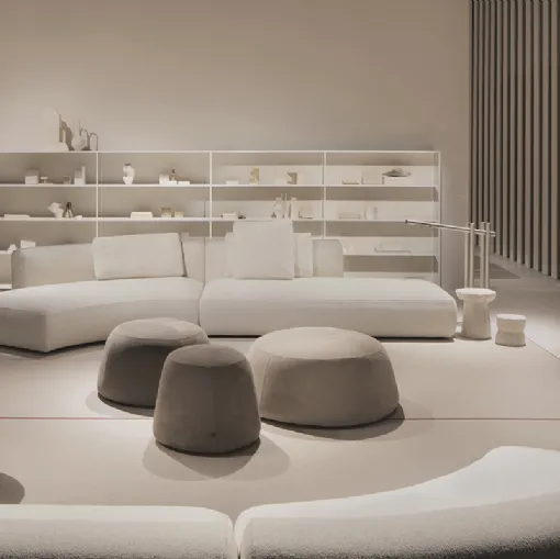 Pouf in pelle Fuji di MDF Italia