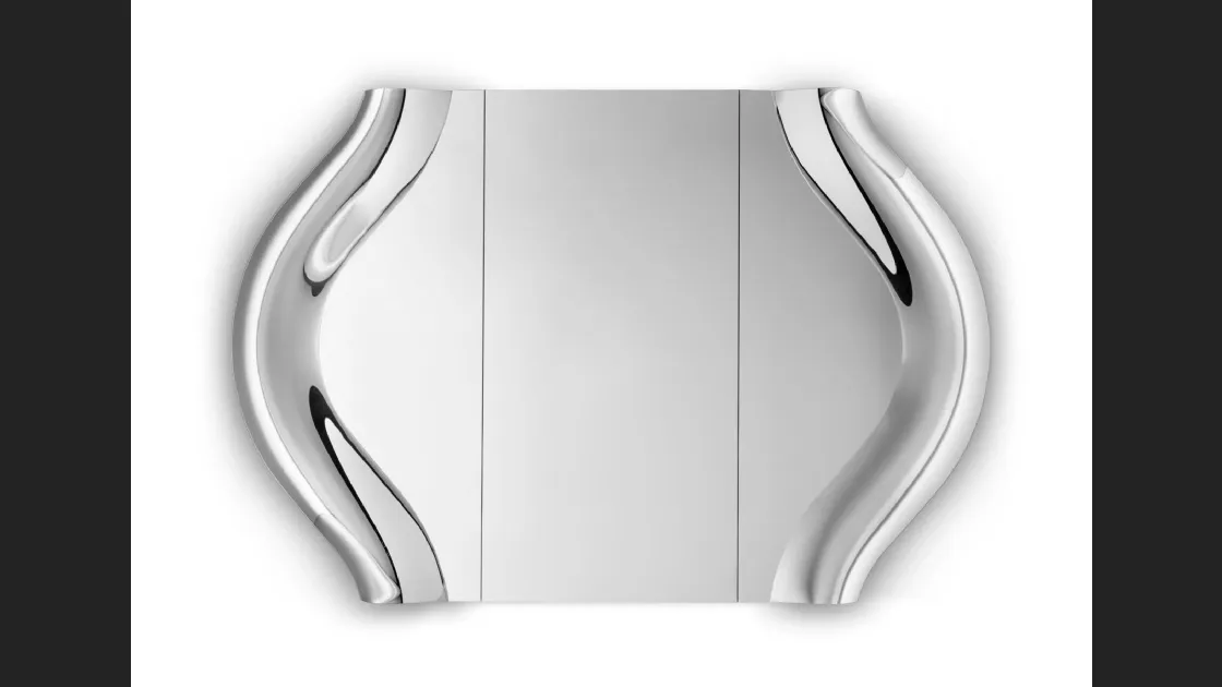 Specchio Magnifico con cornice in vetro curvato di Fiam