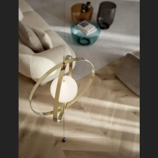 Lampada da terra Papillon Cielo-Terra in acciaio e vetro di Bontempi