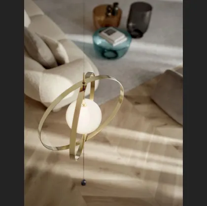 Lampada da terra Papillon Cielo-Terra in acciaio e vetro di Bontempi