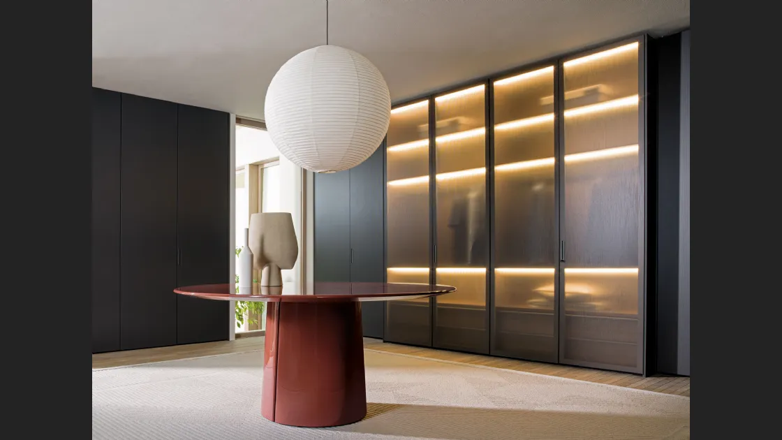 Armadio con ante battenti Gliss Master Linear Doors in vetro di Molteni & C