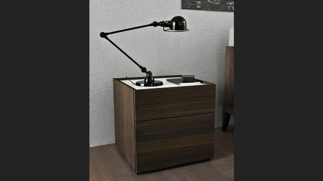 Comodino Cube con top in vetro di Misuraemme