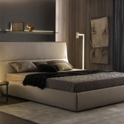 Letto in tessuto imbottito con box contenitore Cosy di Misuraemme