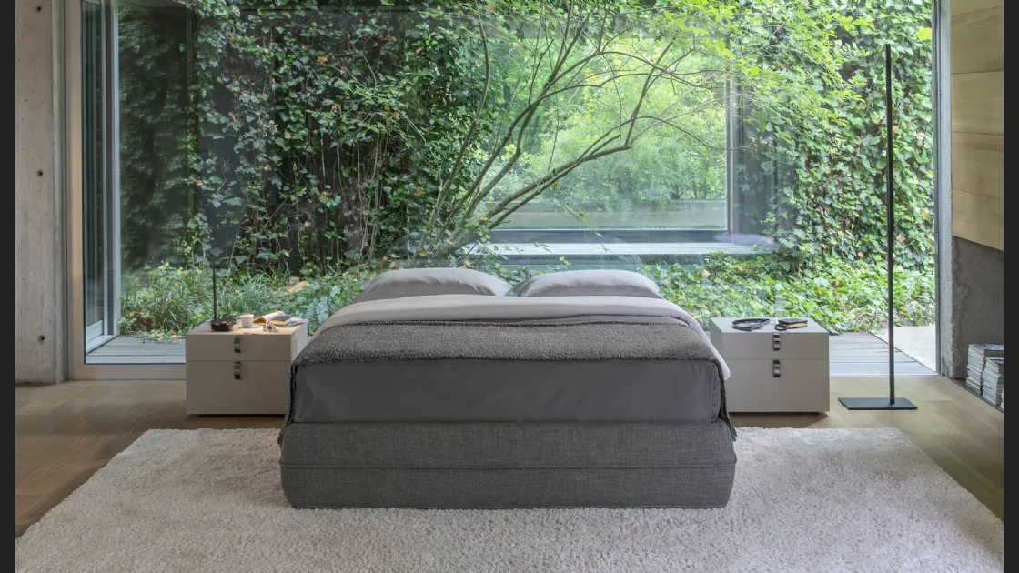 Letto in tessuto Mandarine Sommier di Flou