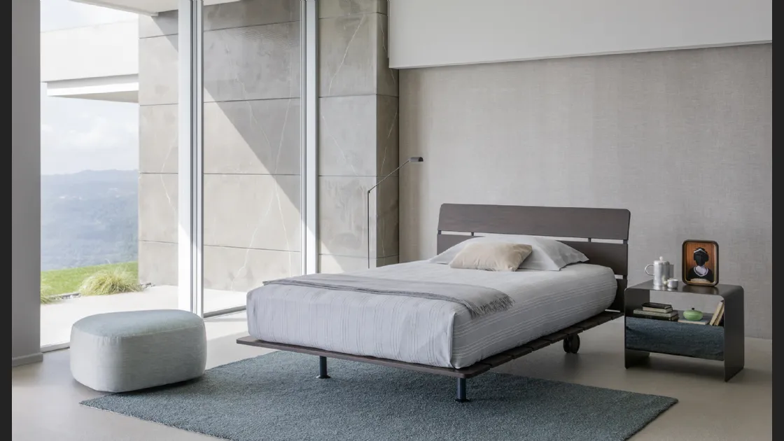 Letto singolo in legno Tadao di Flou