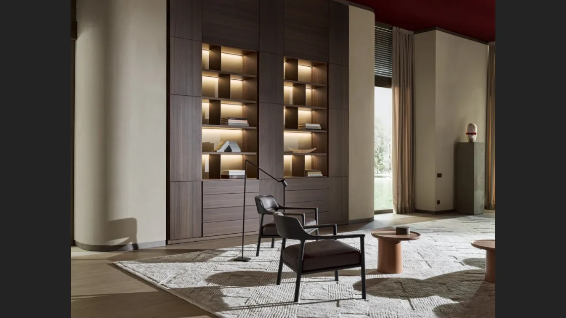 Libreria a muro su misura in legno 505 UP SYSTEM 13 di Molteni & C