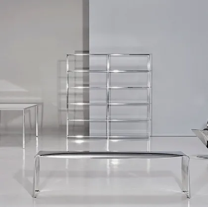 Libreria bifacciale in alluminio lucidato Minima di MDF Italia