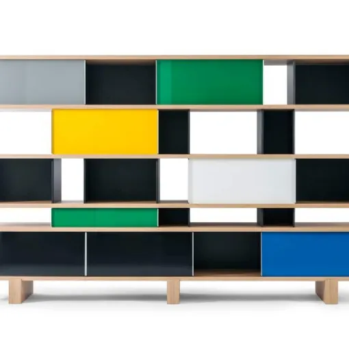 Libreria bifacciale in legno laccato Nuage di Cassina