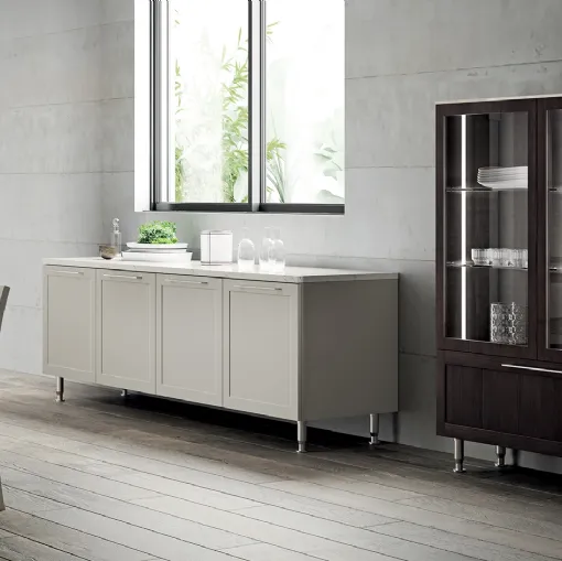 Madia Living Carattere in Laccato opaco Grigio Chiaro di Scavolini