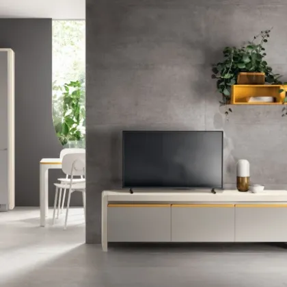 Madia Living Dandy Plus Grigio Velo e Giallo Senape di Scavolini