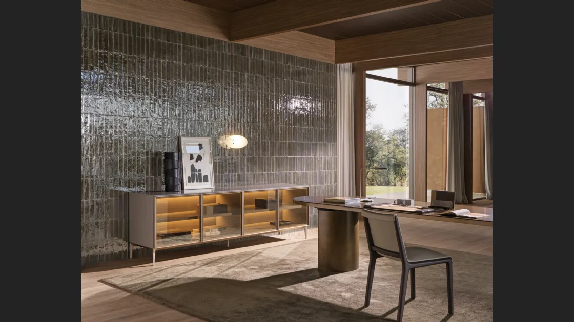 Madia 505 Up Sideboard 01 in laccato e vetro di Molteni & C