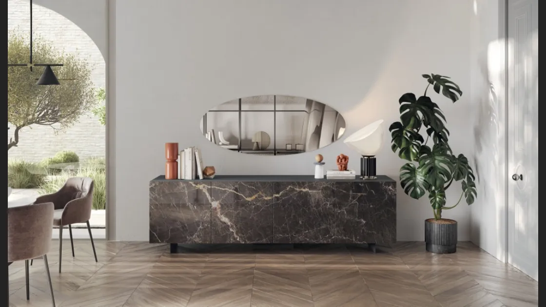 Madia Sideboard 04 in finitura marmo brown di Scavolini