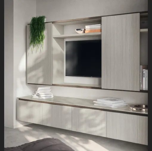 Parete Attrezzata Living Libra in decorativo Oriental Light di Scavolini