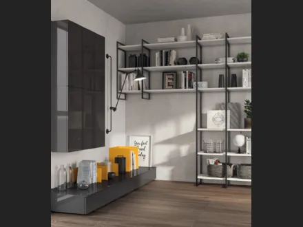 Parete Attrezzata Living-Sax-00-Grigio-Ferro Scavolini