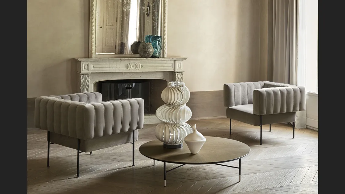 Poltroncina di design in tessuto Fedra di Pianca