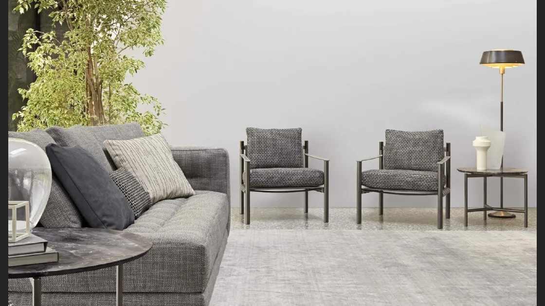 Poltroncina in tessuto Iko di Flou