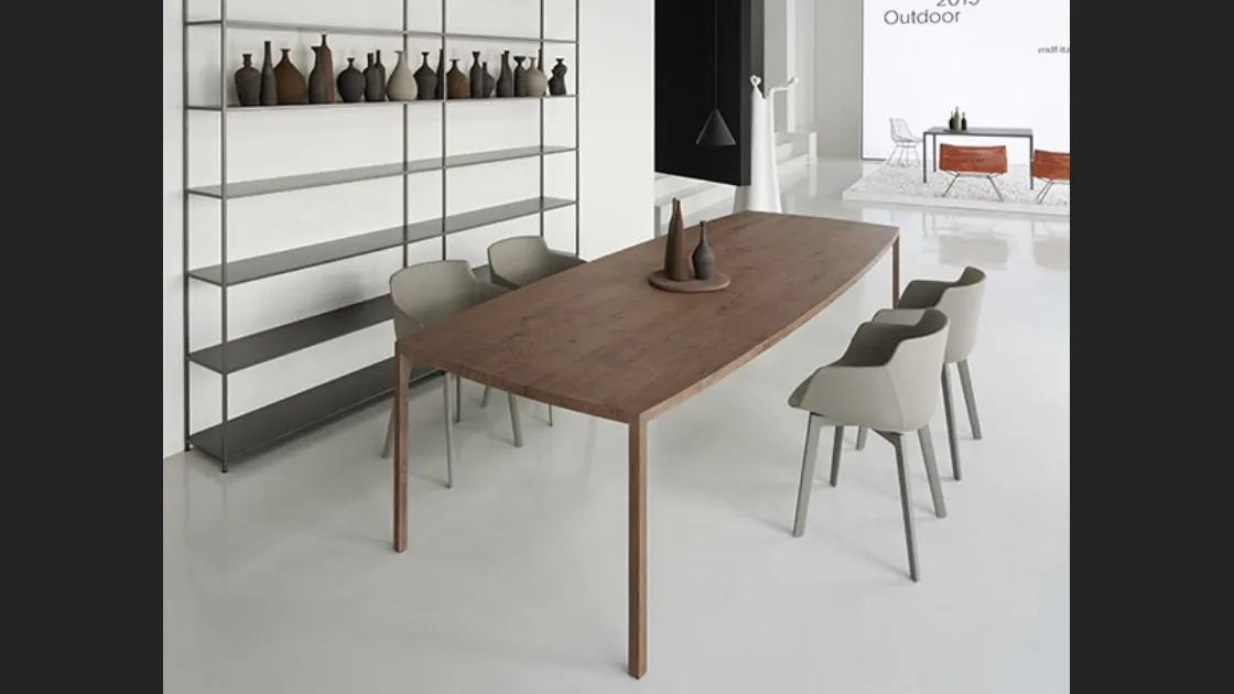 Tavolo in legno Tense Curve di MDF Italia
