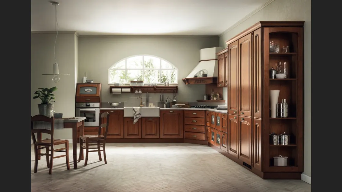 Cucina Classica Madeleine angolare in Castagno di Scavolini