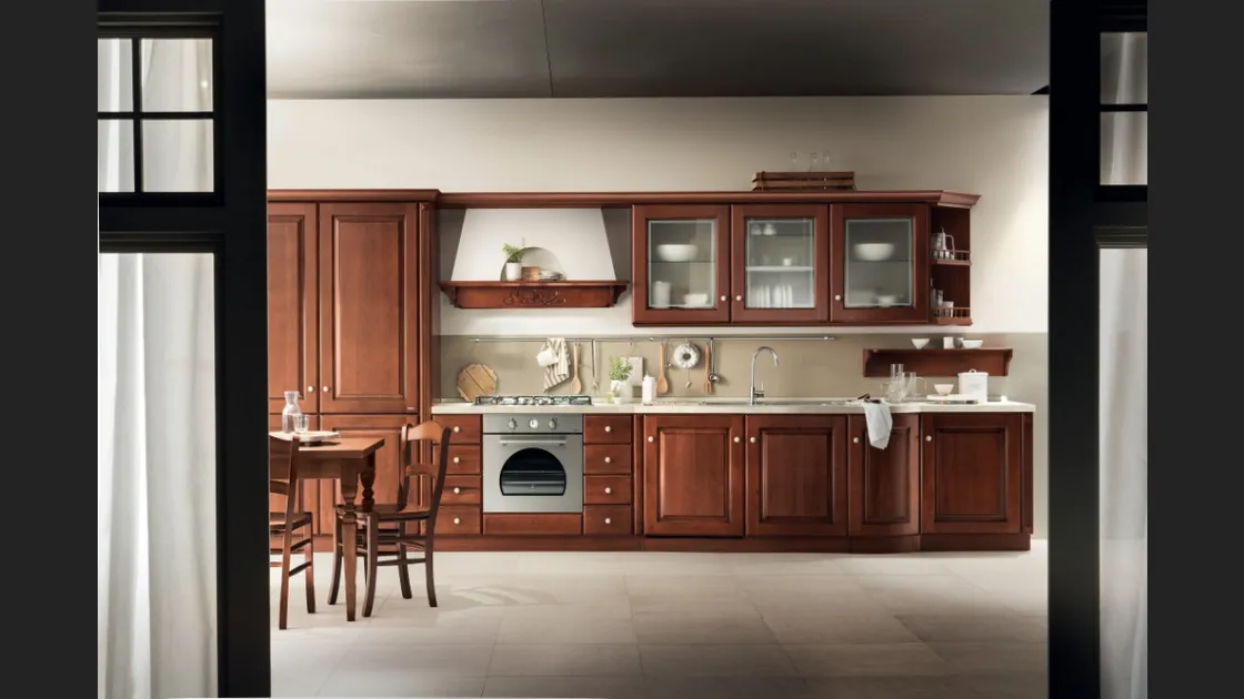 Cucina Classica lineare Madeleine in Castagno di Scavolini