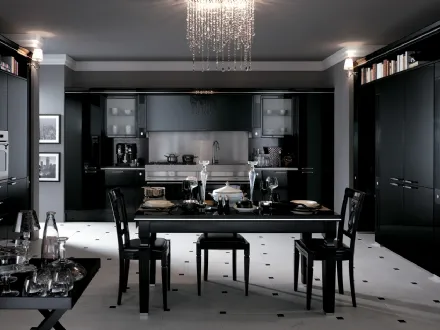 Cucina Classica Baccarat in laccato lucido Nero di Scavolini