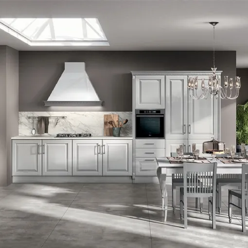 Cucina Classica Baltimora in laccato Grigio Airone di Scavolini