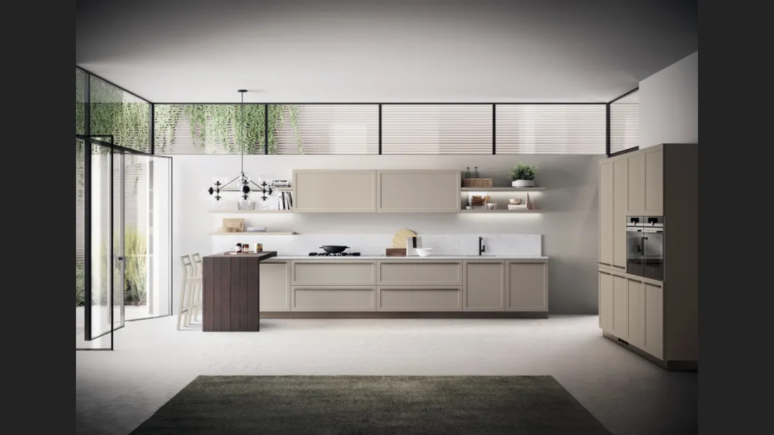 Cucina Moderna Carattere in laccato opaco Visone di Scavolini