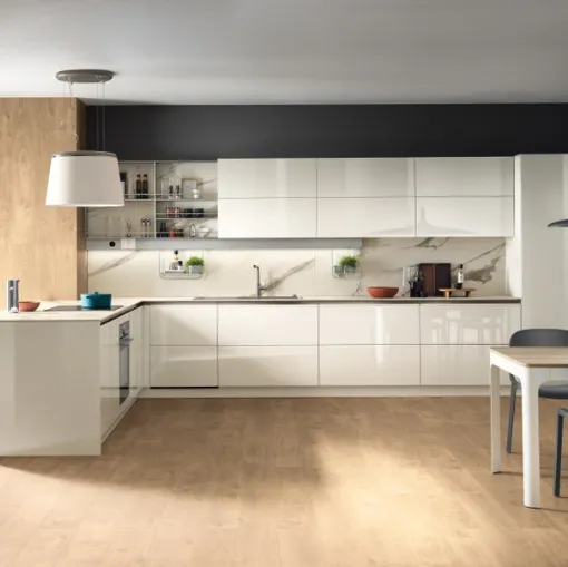 Cucina Moderna Dandy Plus Bianco Lucido di Scavolini