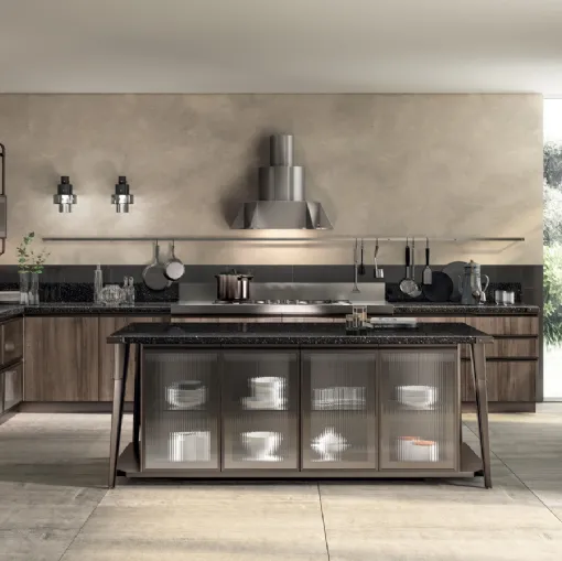 Cucina Moderna Diesel Open Workshop Noce Garden di Scavolini