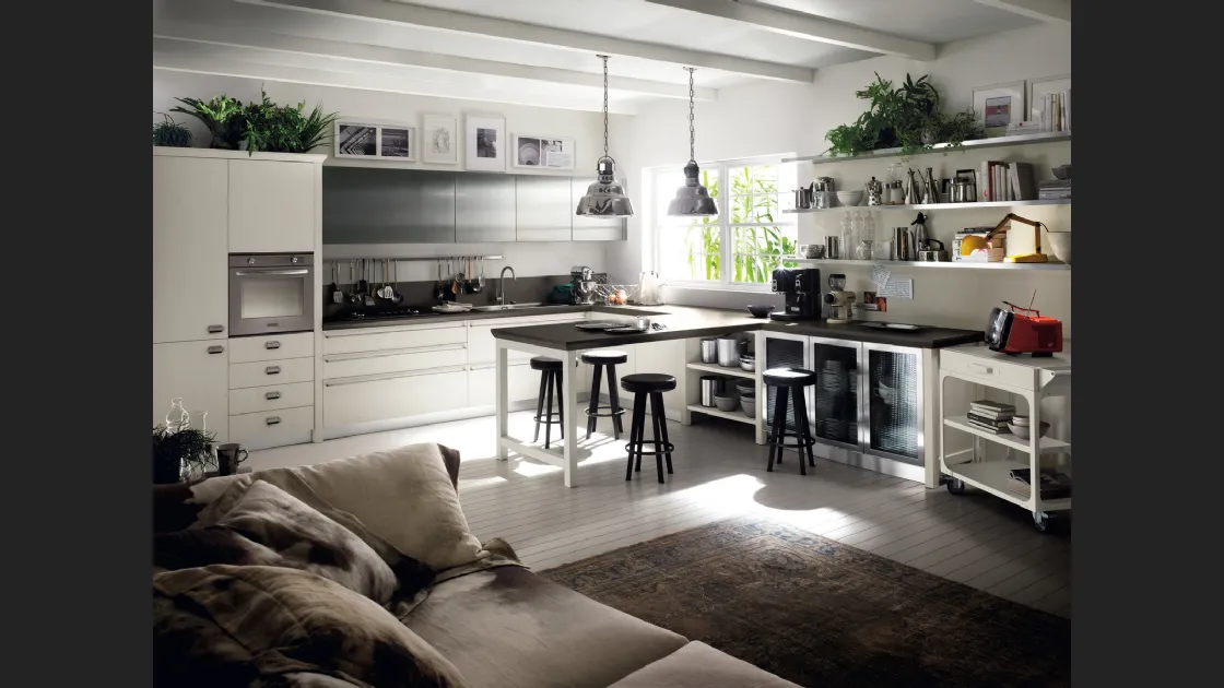 Cucina Moderna Diesel Social Kitchen in Rovere laccato Tortora di Scavolini