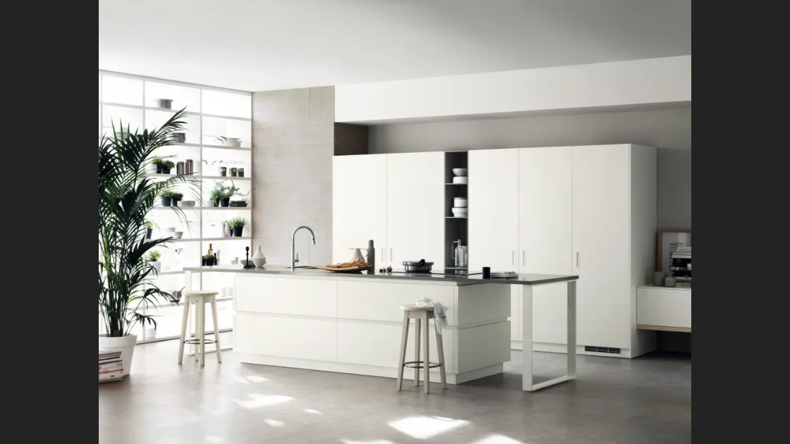 Cucina Moderna Foodshelf laccato Bianco Prestige di Scavolini