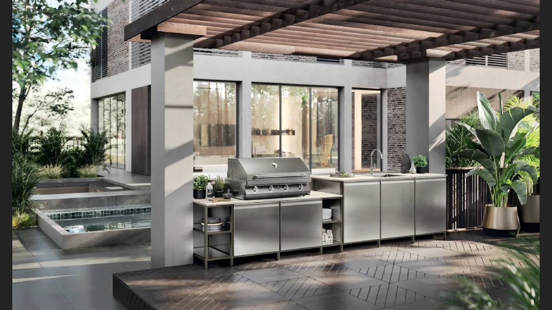 Cucina Moderna Formalia Outdoor 02 in acciaio di Scavolini