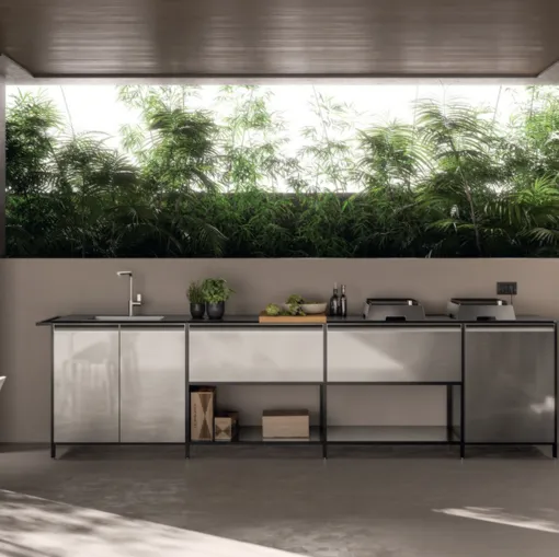 Cucina Moderna Formalia Outdoor 04 in acciaio di Scavolini