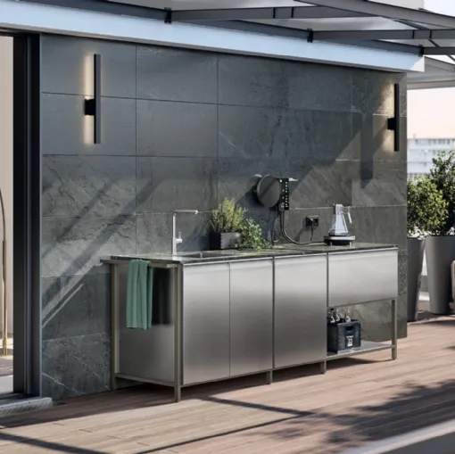 Cucina Moderna Formalia Outdoor 06 in acciaio di Scavolini