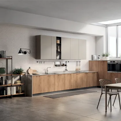 Cucina Moderna Mood in Rovere Landscape e laccato Visone di Scavolini