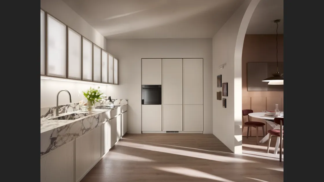 Cucina Moderna ad angolo Poetica 02 in legno di Frassino di Scavolini