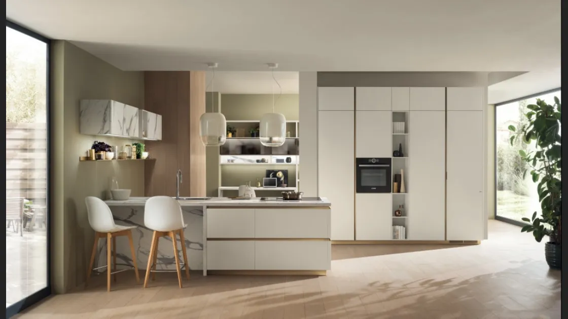 Cucina DeLinea in laccato Bianco Prestige di Scavolini