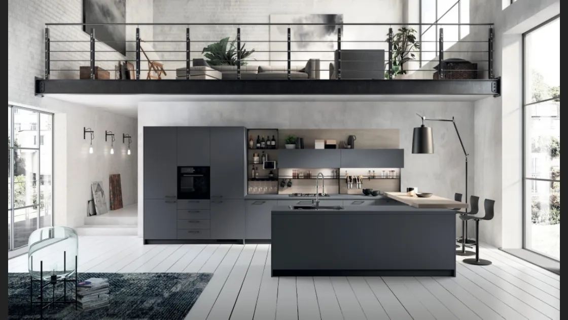 Cucina Moderna Mood Grigio Bromo di Scavolini