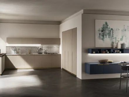Cucina su misura Mia 08 in Biomalta Argilla Dehli di Scavolini