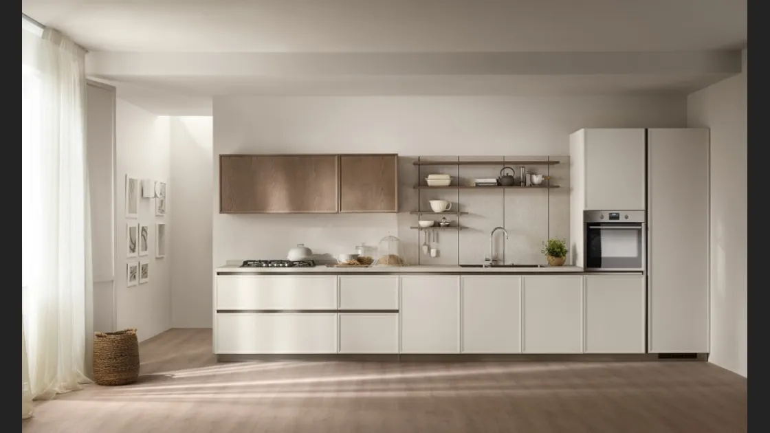 Cucina lineare su misura Poetica 06 in Frassino di Scavolini
