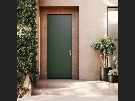 Porta blindata in alluminio pellicolato Compact Alluminio Dunkelgrun 6125 di  Bertolotto