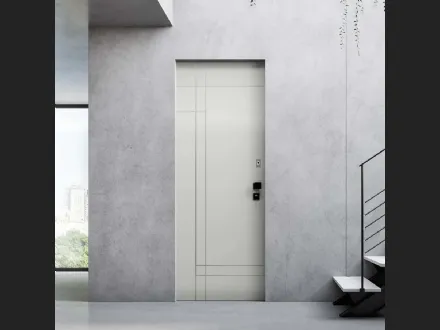 Porta blindata Compact Pantografato BP 1056 in alluminio pellicolato di Bertolotto