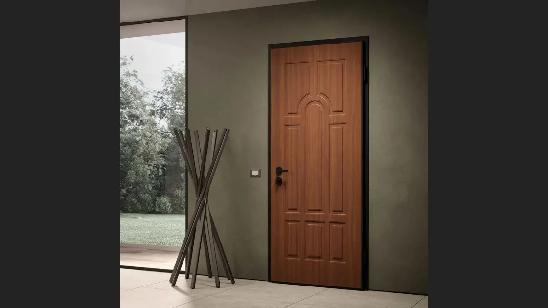 Porta blindata Solid Catullo T finitura Mogano chiaro di Bertolotto