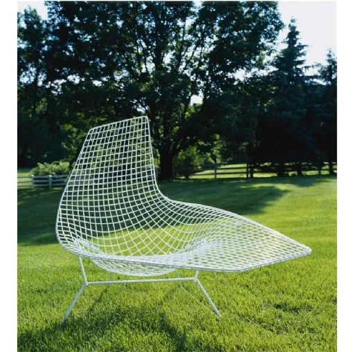 Poltroncina Lounge in metallo Bertoia Asymmetric Chaise di Knoll