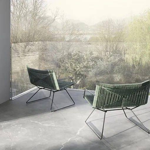 Poltroncina in intreccio di Corda Neil Twist Armchair di MDF Italia