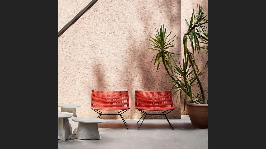 Poltroncina in intreccio di Corda Neil Twist Armchair di MDF Italia