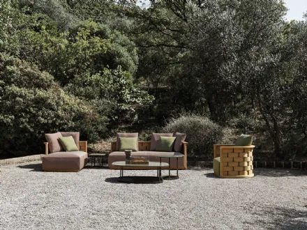Arredo da esterno Palinfrasca in legno e tessuto di Molteni & C