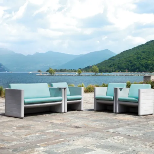 Poltroncine e divano modulari in plastica Outdoor Sunset di Pedrali